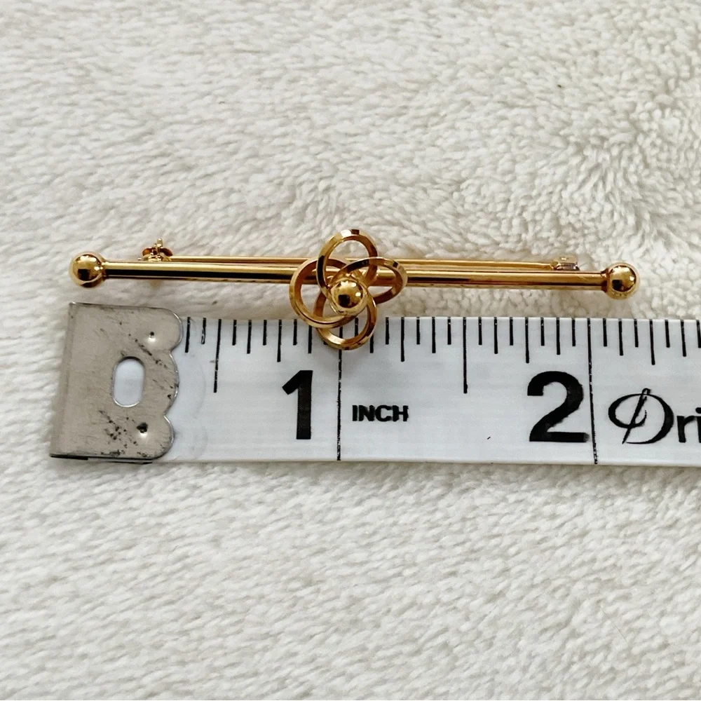Vintage Van Dell 12K Gold Filled Bar Brooch Knot Mid Century